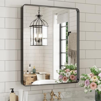 WEER Black Bathroom Vanity Mirror 20X28 Inch
