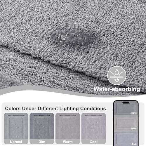 SHACOS Soft Microfiber Small Bathroom Rugs Set 2 Pieces with Toilet Rug