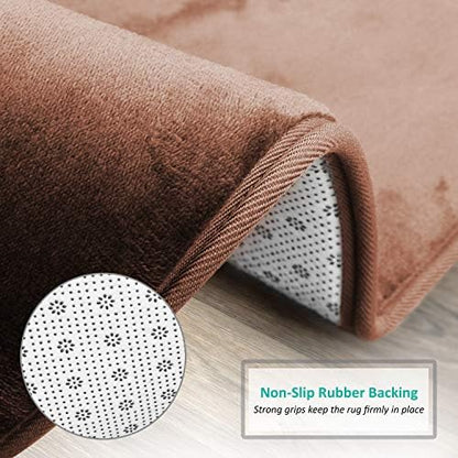 Clara Clark Bathroom Rugs, Velvet Memory Foam Bath Mat, Non-Slip, Machine Washable Bath Rugs - Dries Quickly, Ultra Soft Plush Bath Mats for Bathroom, 20 x 32, Chocolate Brown