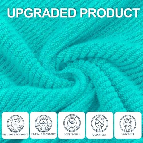 VOOVA & MOVAS 6PC Towel Set, 100% Cotton, Turquoise