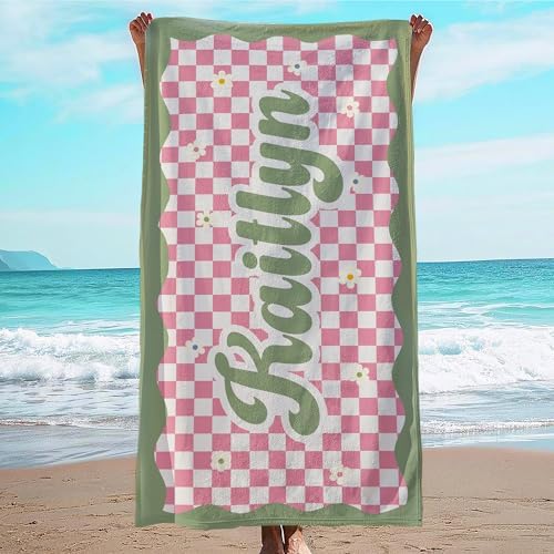 JML Personalized Beach Towel with Name, Microfiber, 35 x 70 in