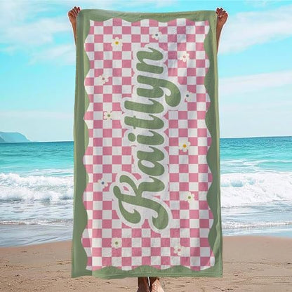 JML Personalized Beach Towel with Name, Microfiber, 35 x 70 in