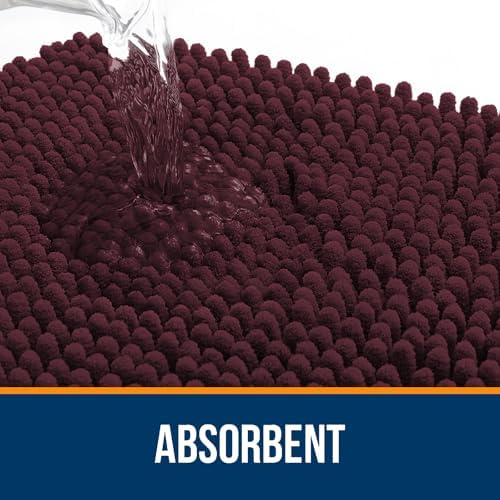 OLANLY Toilet Rugs U-Shaped 24x20, Soft Absorbent Chenille Contour Rugs