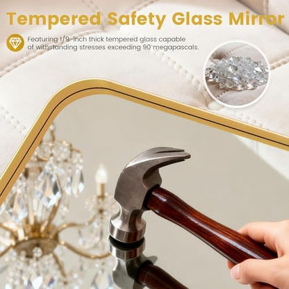 22"X32" Gold Bathroom Mirrors for Over Sink,Aluminum Frame
