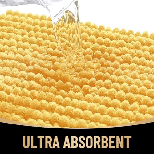 OLANLY Thick Chenille Bathroom Rugs 36x24, Soft Absorbent Bath Mat, Yellow