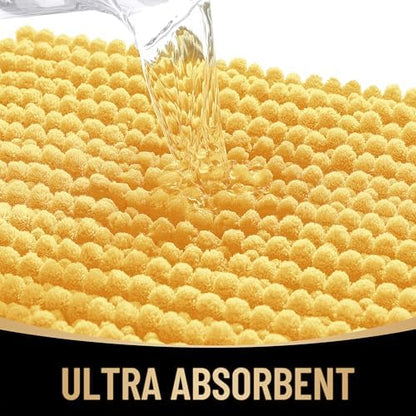 OLANLY Thick Chenille Bathroom Rugs 36x24, Soft Absorbent Bath Mat, Yellow