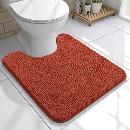 OLANLY Toilet Rugs U-Shaped 20x20, Soft Absorbent Chenille Contour Rugs