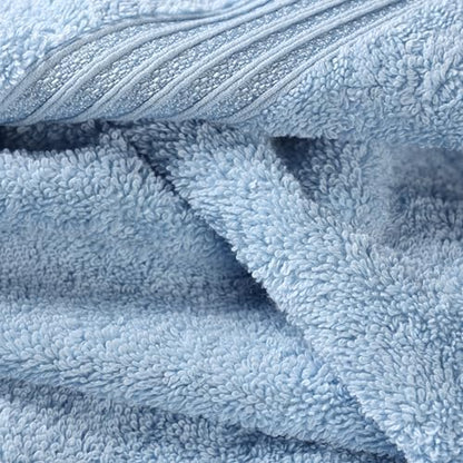 Superior Egyptian Cotton 9-Piece Towel Set, Assorted Towels for Home Bathroom, Guest Bath Decor Essentials, Includes 3 Bath, 3 Hand, 3 Face Towels/Washcloths, Quick Dry, Absorbent - Light Blue