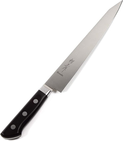 Japanese Sujihiki Knife INOX AUS-8A Stainless Steel Black Pakkawood Handle, Slicer 9.5-inch (240mm)