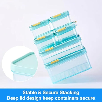 LocknLock Freezer Fit Plastic Freezer Containers | Airtight Stackable Food Storage for Meal Prep | Microwave & Dishwasher Safe | BPA Free Freezer Container with Lid, 2.2L
