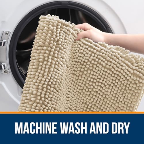 OLANLY Small Bathroom Rugs 30x18, Extra Soft Absorbent Chenille Bath Rugs