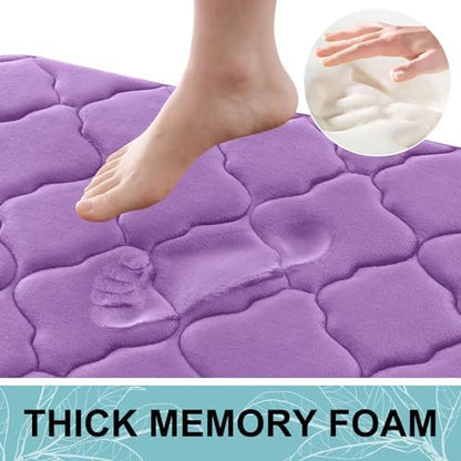 OLANLY Memory Foam Bath Mat Rug 44x24, Ultra Soft Bathroom Rugs, Lavender