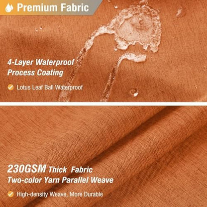 BTTN 60x72 Linen Textured Waterproof Fabric Shower Curtain, Burant Orange