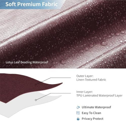 Waterproof Fabric Shower Curtain,No Liner Needed,72x72,Purple