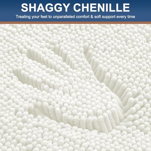 Smiry Bathroom Rugs 24X16, Luxury Chenille Extra Soft Absorbent Bath Mat