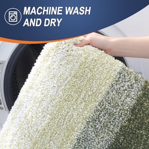OLANLY Luxury Toilet Rugs U-Shaped 24x20, Soft Absorbent Microfiber Mat