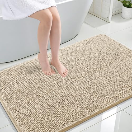 OLANLY Large Bathroom Rugs 44x32, Extra Soft Absorbent Chenille Bath Rugs