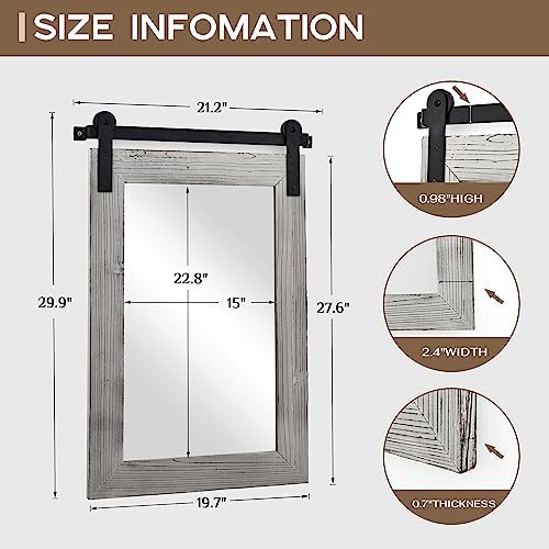 COGOOD Farmhouse Bathroom Mirrors for Over Sink - 30 x 22 Grey