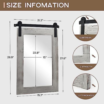 COGOOD Farmhouse Bathroom Mirrors for Over Sink - 30 x 22 Grey