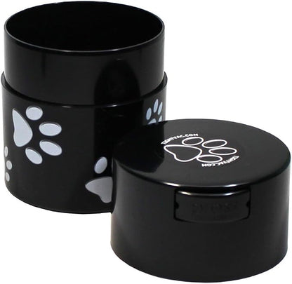 Pawvac 3 Ounce Vacuum Sealed Pet Food Storage Container; Black and White Paws