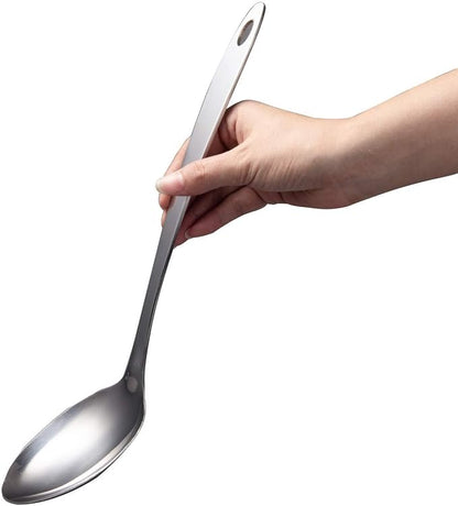 IMEEA Stainless Steel Serving Spoon 13-Inch Solid Cooking Spoon Metal Kitchen Spoon for Serving, Stews, and Sauces