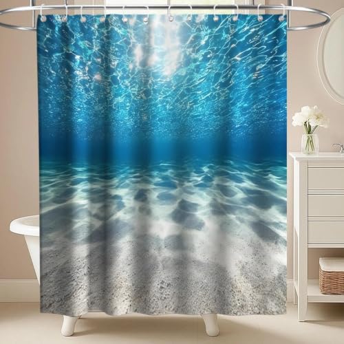 Modern Ocean Nautical Shower Curtain Summer Luxury Tropical Funky Nature