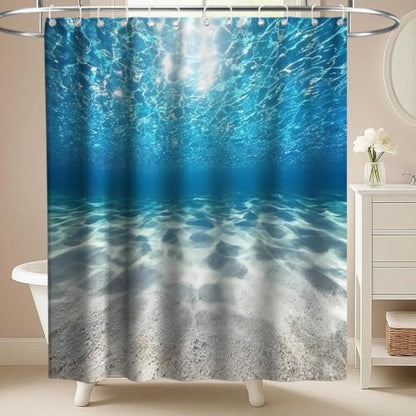 Modern Ocean Nautical Shower Curtain Summer Luxury Tropical Funky Nature