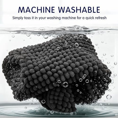 SUBRTEX Bathroom Rugs, 24" x 60" Chenille Bath Rug Soft Short Plush Bath Mat Soft Shower Mat Water Absorbent Shower Mat Quick Dry Machine Washable, Black