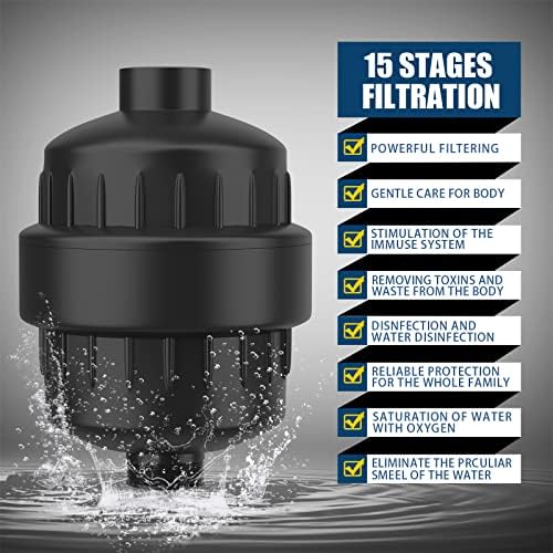 FEELSO Shower Head with Shower Filter, Filtered Shower Head for Hard Water