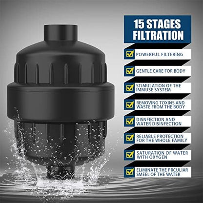 FEELSO Shower Head with Shower Filter, Filtered Shower Head for Hard Water