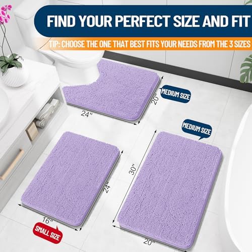 OLANLY Small Bathroom Rugs 24x16, Extra Soft Absorbent Chenille Bath Rugs