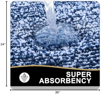 OLANLY Bathroom Rugs 36x24, Soft Absorbent Microfiber Bath Rugs, Navy
