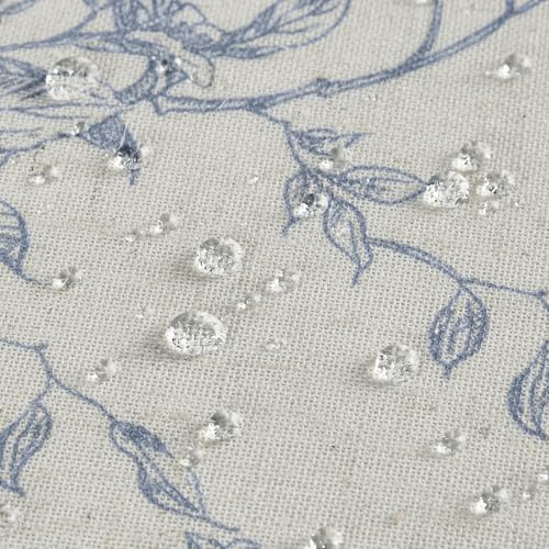 HOMEIDEAS Blue and White Floral Shower Curtain 72x72 Inch