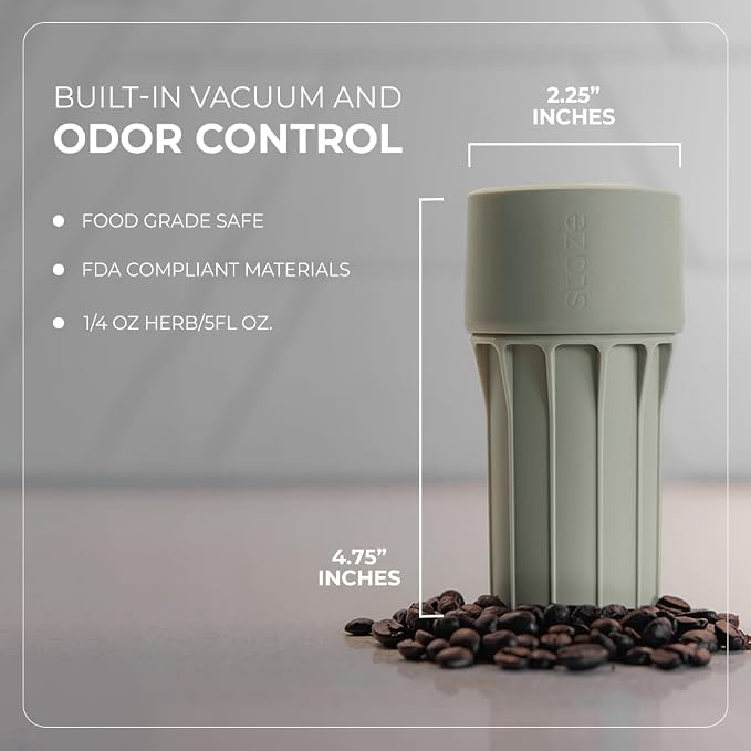 Staze Air Tight Smell Proof Container (148ml) – Vacuum Seal Jar - Waterproof Food Storage Canister, Portable Small Smell Proof Jar for Coffee, Herb, Spice & Gummies - (Desert Trio)