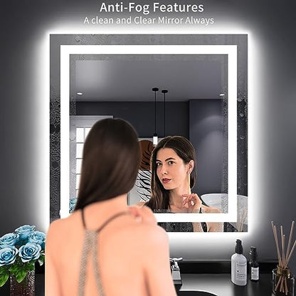LOAAO 32"X32" LED Bathroom Mirror with Lights, UL Listed