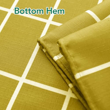 Fabric Farmhouse Shower Curtain-Extra Long Shower Curtains Bathroom Gold
