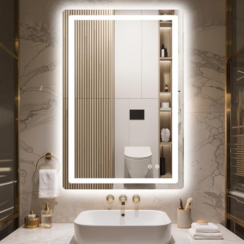 Delma 36x24 LED Bathroom Vanity Mirror with Lights, Anti-Fog, Dimmable
