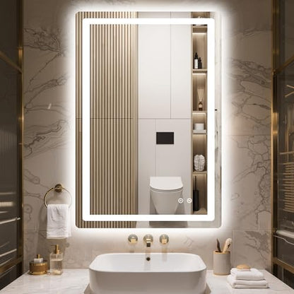 Delma 36x24 LED Bathroom Vanity Mirror with Lights, Anti-Fog, Dimmable