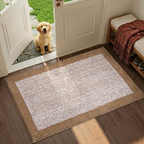 Bathroom Rugs 30x20 Non Slip Washable, Soft Absorbent Bath Mat Coffee