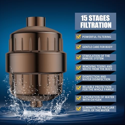 FEELSO Shower Head with Shower Filter, Filtered Shower Head for Hard Water
