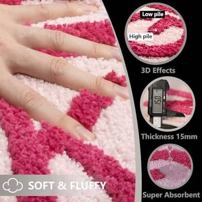 KOEXM Get Naked Bath Mat Pink Cute Bathroom Rugs 20" x 32"