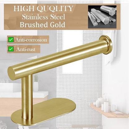 JOPOFI Toilet Paper Holder - Adhesive Toilet Paper Holder - Brushed Gold