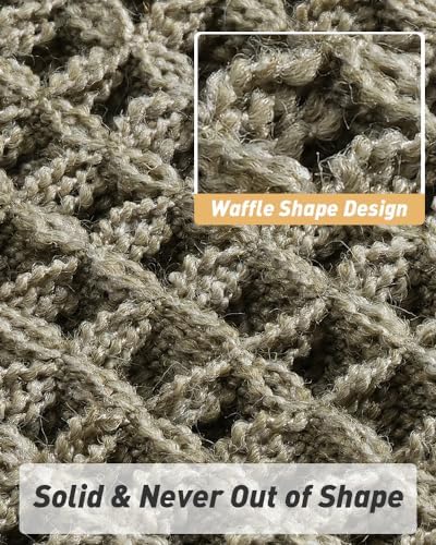 AMOAMI Upgraded Waffle Bath Mat, Super Absorbent Non Slip Bath Mats for Bathroom Floor, Machine Washable Bathroom Rugs with Tassels, Rubber Backed Bathroom Mats, Ultra Soft, 24" x 36", Green