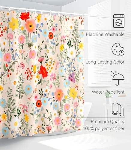 Bathroom Shower Curtain Cute Cortinas para Baño 72 x 72, Yellow