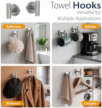 5-Piece Brushed Nickel Bathroom Towel Bar Set,24" Bathroom Hardware Kit