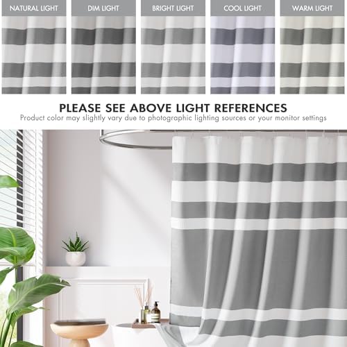 Madison Park Spa Waffle Shower Curtain Pieced Fabric with 3M Scotchgard Moisture Management Modern Home Bathroom Decorations, Wide 108"x72", Grey