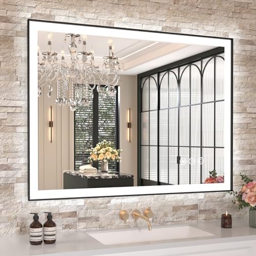 Amorho 40"x30" LED Bathroom Mirror, Frontlit&Backlit, Controlled Separately