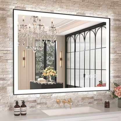Amorho 40"x30" LED Bathroom Mirror, Frontlit&Backlit, Controlled Separately