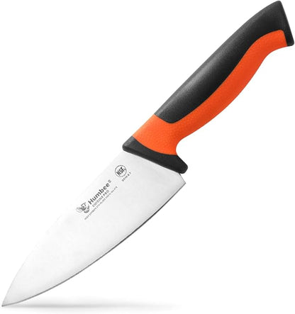 6-Inch Chef Knife, NSF Certified Razor-Sharp High Carbon Stainless Steel Blade – Ergonomic Color Coded Handle, Non-Slip Grip Kitchen Knife, DT-10 Series, Orange