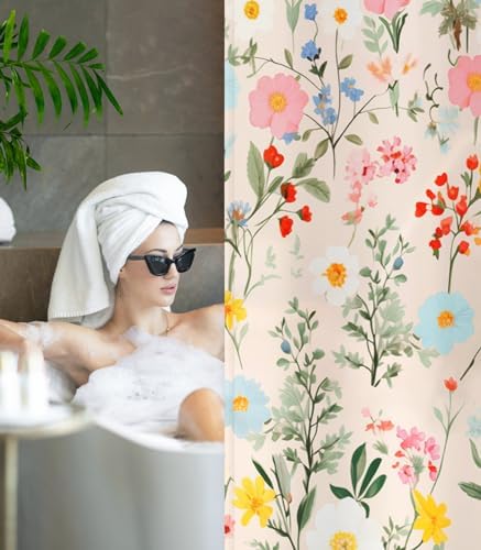 Bathroom Shower Curtain Cute Cortinas para Baño 72 x 72, Yellow